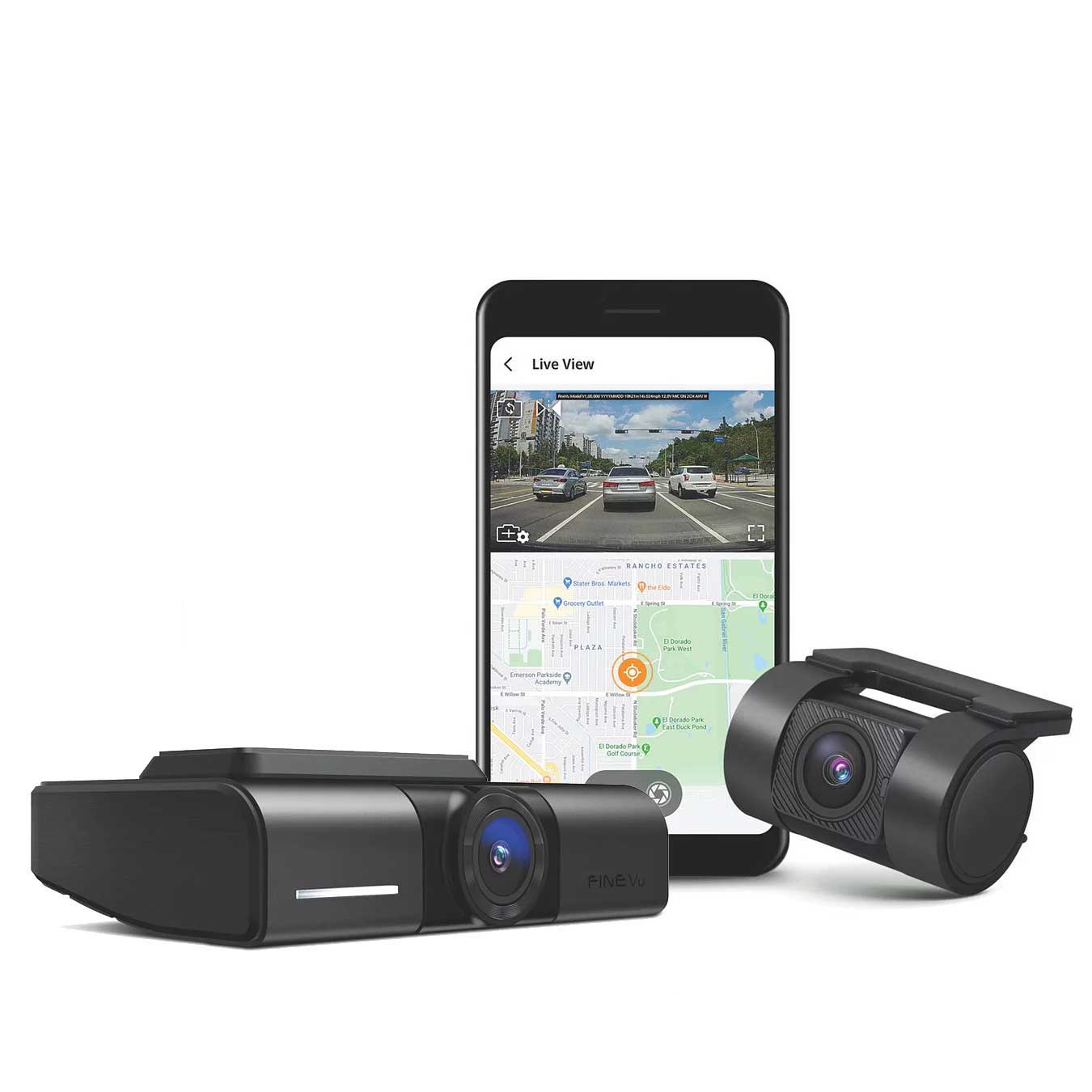 FineVu GX1000 2CH 2K Wifi GPS 32gb dashcam