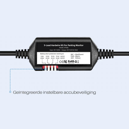 Nanocam NH03 hardwire kit USB-C 3-wire