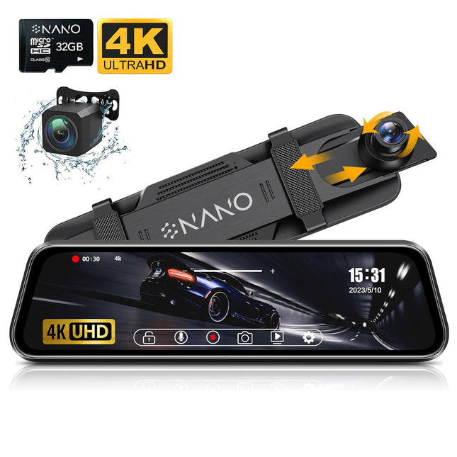 <tc>Nanocam T55 4K 2CH Full Mirror Wifi GPS 32gb innerbackspegel dashcam</tc>