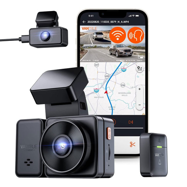 Vantrue E3 Triple 3CH 2K QuadHD Wifi GPS dashcam