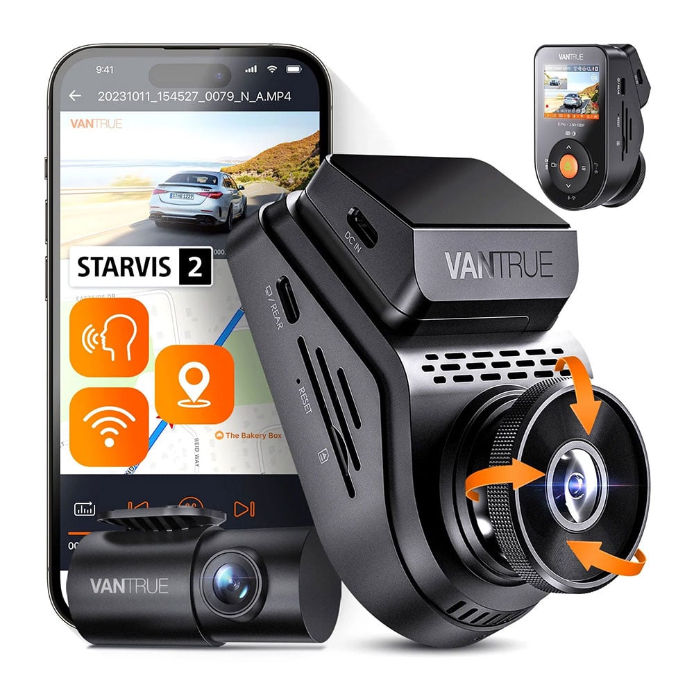 Vantrue S1 Pro Dual 2.7K Wifi GPS dashcam